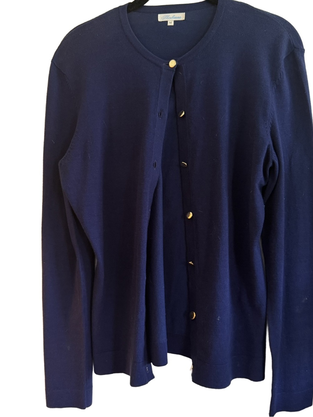 Shoshanna Navy Crewneck Button Sweater Size Medium